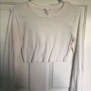 PLain long sleeve white top top